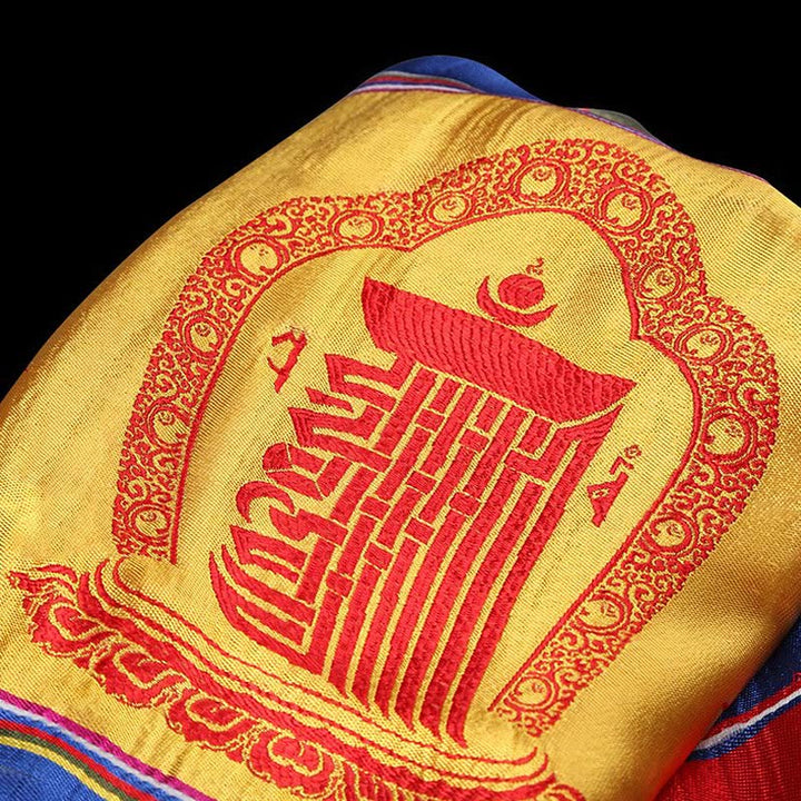 Tibetischer Glückssegen, mehrfarbige Lotus-Mantra-Jacquard-Khata-Dekoration - image 4