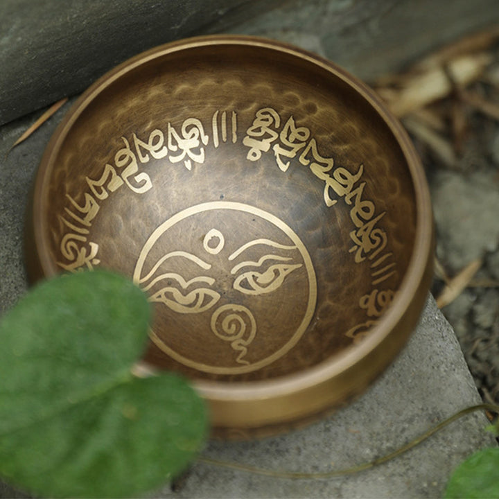 Tibetische Klangschale, handgefertigt für Yoga und Meditation. Klangschalen-Set - image 5