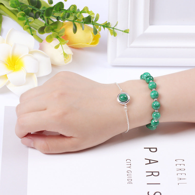 Buddha Stones Sonnenstein Erdbeerquarz Kristall Positives Armband