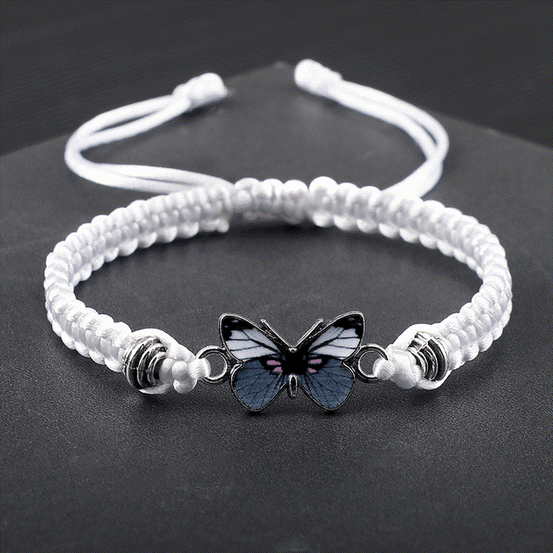 Buddha Stones Butterfly Freedom Love String Charm-Armband
