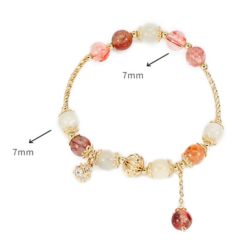Buntes Rutilquarz-Katzenauge-Zirkon-Glücksperlenarmband - image 10