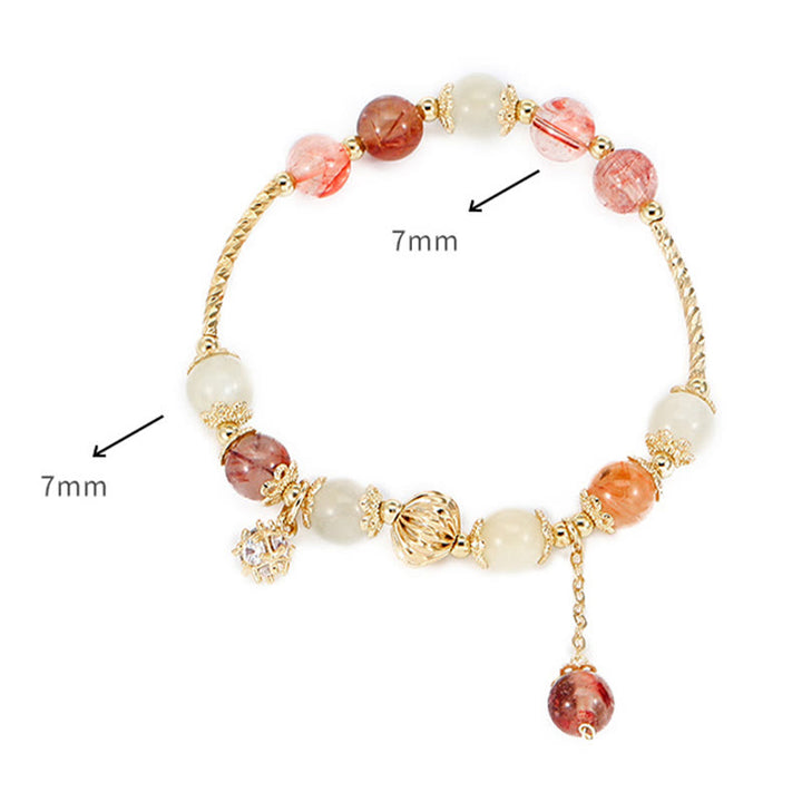 Buntes Rutilquarz-Katzenauge-Zirkon-Glücksperlenarmband - image 10