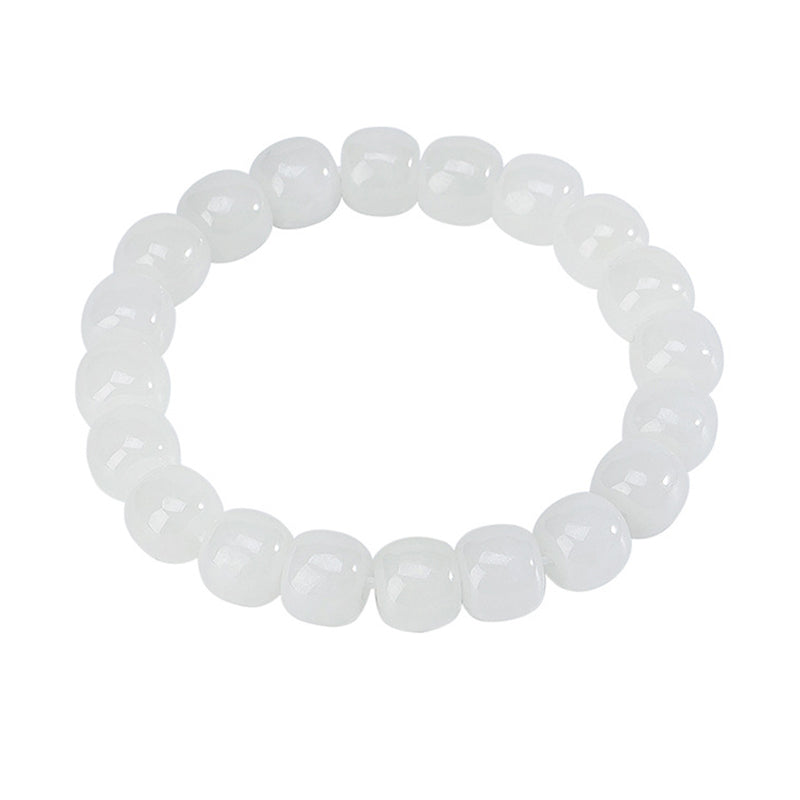 Buddha Stones Hetian Weiß Jade Glücks-Segen-Armband - image 7