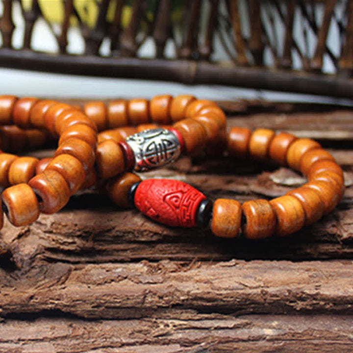 Buddha Stones Tibetische Knochenperlen Om Mani Padme Hum Stärke Armband