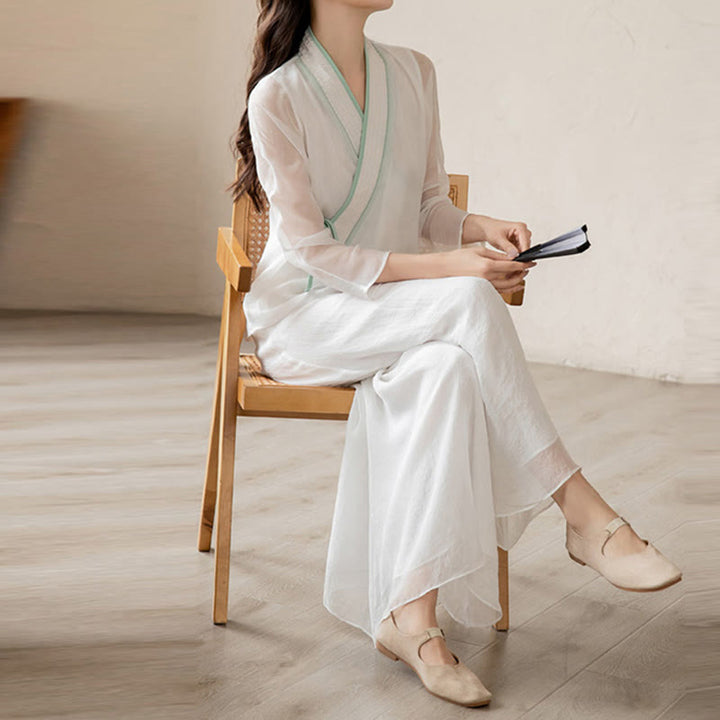 Retro-Gebet Zen spirituelle Meditation Praxis Chiffon Kleidung Damen Set - image 13