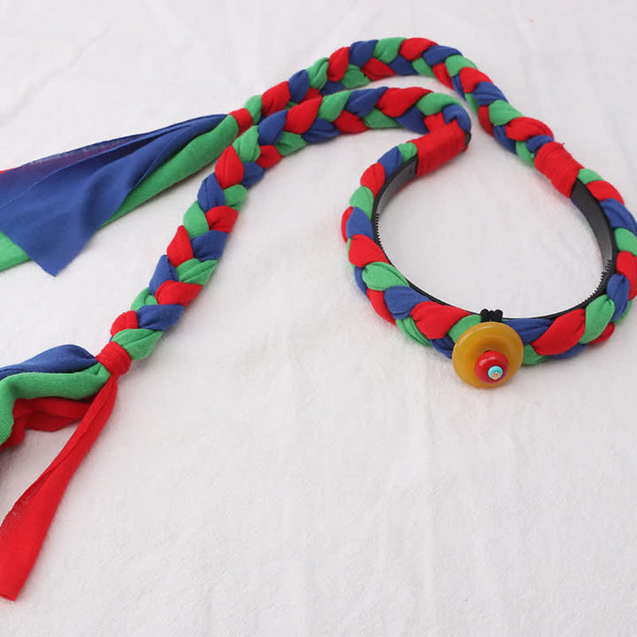 Tibetische bunte Quastenperlen Haarschmuck Haarschmuck - Blau - Runde Perle - image 9