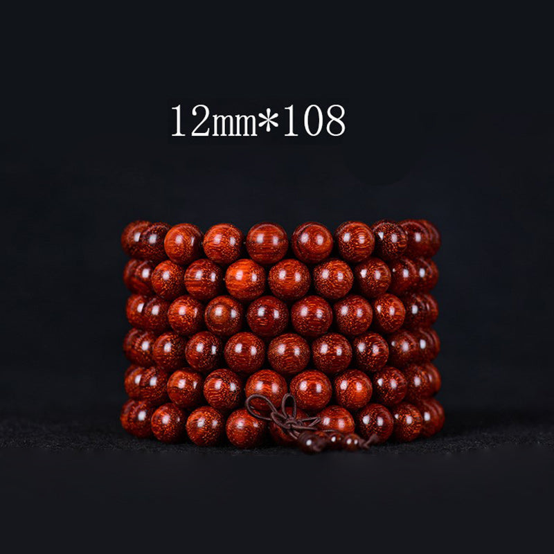 Buddha Stones Tibetisches kleines Blatt-Balance-Armband aus rotem Sandelholz