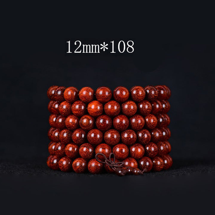Buddha Stones Tibetisches kleines Blatt-Balance-Armband aus rotem Sandelholz