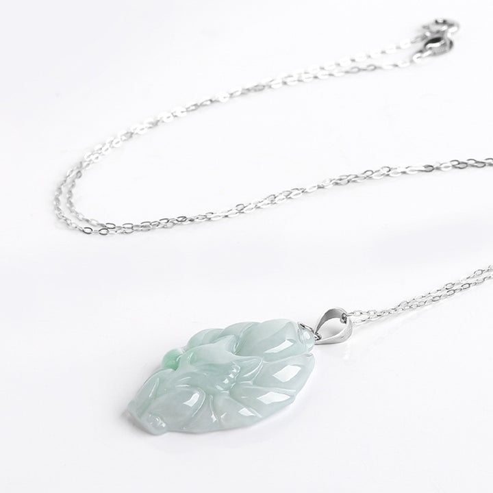 Buddha Stones, natürliche Jade, neunschwänziger Fuchs, Wohlstandssymbol, Titanstahlkette, Anhänger - image 4