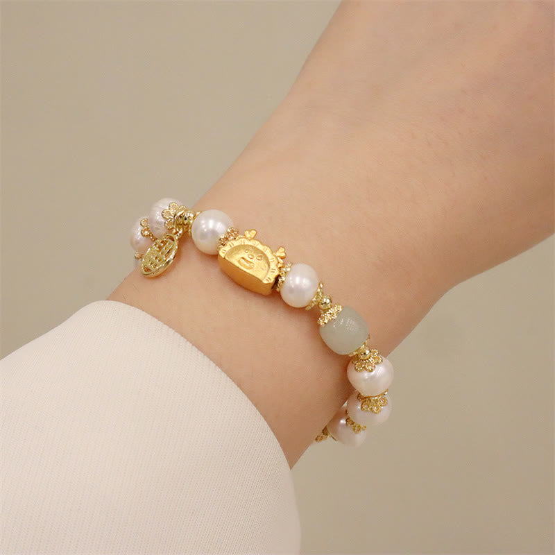 Buddha Stones, Jahr des Drachen, roter Achat, Erdbeerquarz, schwarzer Obsidian, Jade, Granat, Perle, Zinnober, Knödel, Drache, Glück, Fu, Charakter-Armband - image 30