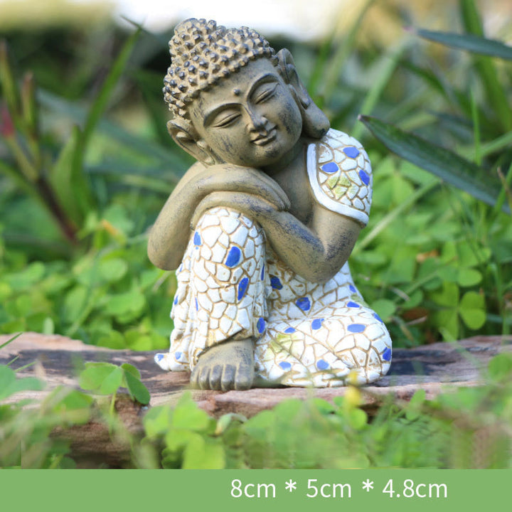 Meditierender Zen-Buddha-Gelassenheitsharz-Statuenfigur, Heimdekoration - image 4