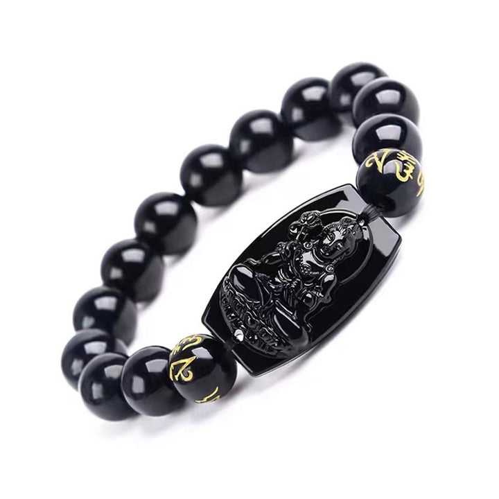 Buddha Stones Chinesisches Sternzeichen-Obsidian-Schutzarmband - Pferd-10mm - image 4