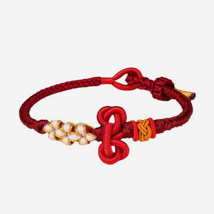 Handgefertigtes Wenchang-Knoten-Armband aus geflochtenem Seil mit Glücksstärke von Buddha Stones