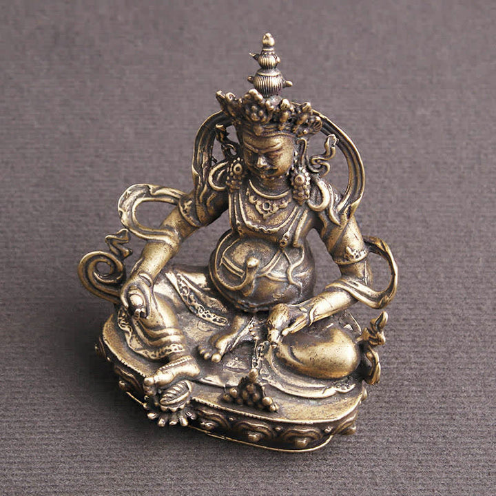 Gelbe Jambhala Bodhisattva Figur Serenity Kupfer Statue Dekoration - image 5