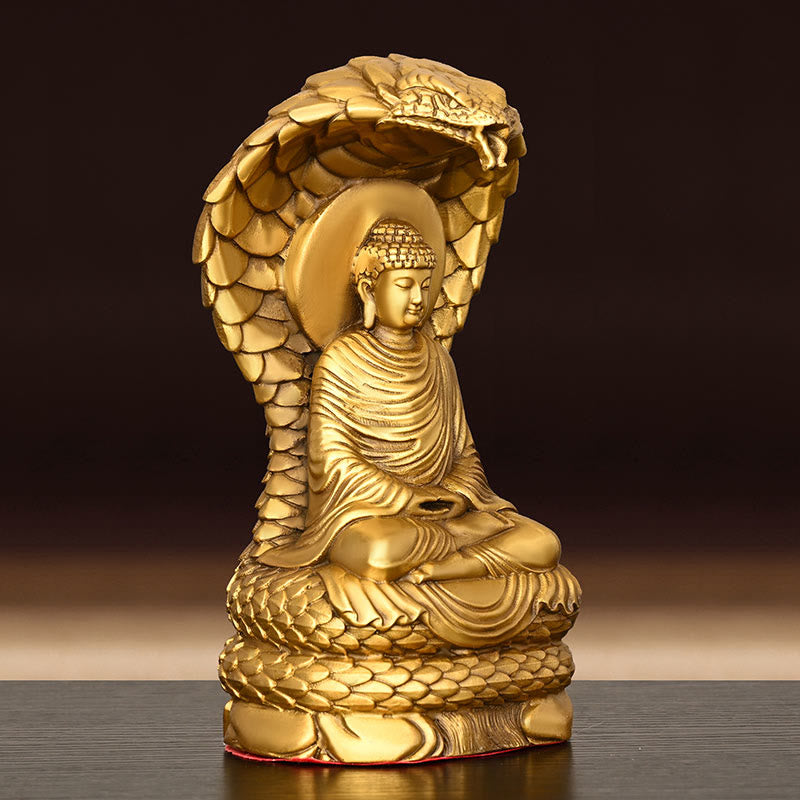 Buddha Stones Buddha Shakyamuni Schlangenfigur Serenity Kupferstatue Heimdekoration - image 1