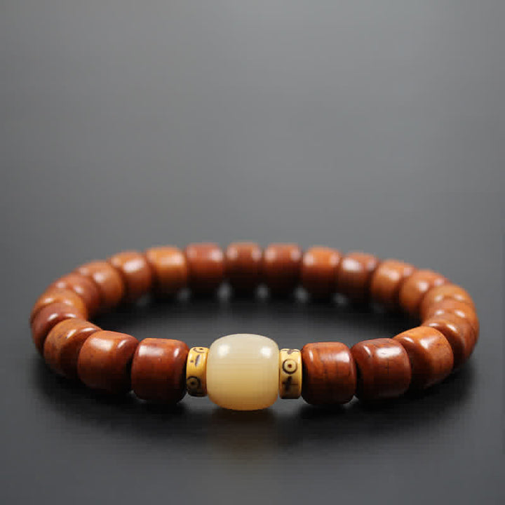 Buddha Stones tibetisches Yak-Knochen-Armband mit Om-Mani-Padme-Hum-Stärke