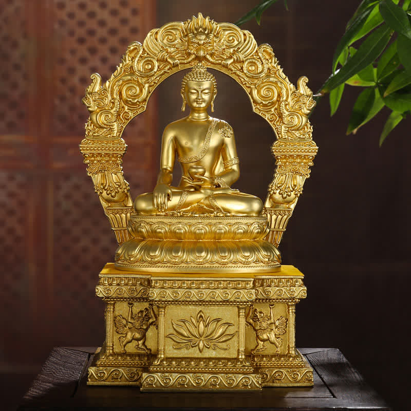 Shakyamuni Amitabha Medizin-Buddha-Figur, Gelassenheit, Kupferstatue, Heimdekoration - image 5