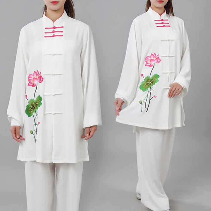 Lotusblüten-Blatt-Muster, Tai-Chi-Meditation, Gebet, spirituelle Zen-Übungskleidung, Damen-Set - image 2