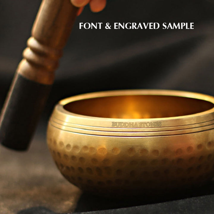 Tibetische Klangschale von Buddha Stones, handgefertigt, für Entspannung und Achtsamkeitsmeditation. Klangschalen-Set - image 11