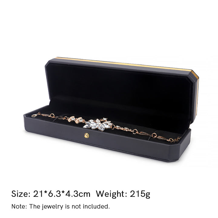 Schmuck-Aufbewahrungsbox, Geschenkbox aus PU-Leder - Schwarz - Kettenkasten (21*6,3*4,3cm) - image 17