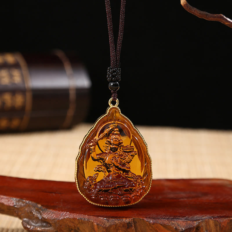 Tibetischer Buddha-Liuli-Kristall-Halskettenanhänger - Orange Buddha - image 11