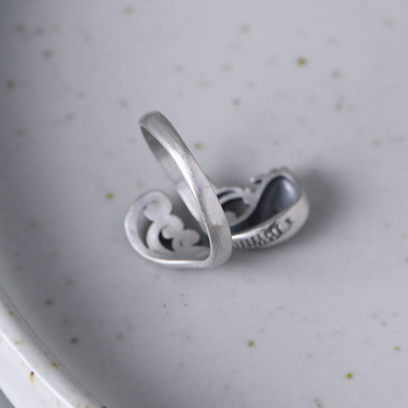 Buddha Stones 925 Sterling Silber Koi Fisch Wasser Welligkeit Glück Reichtum Ring - image 7