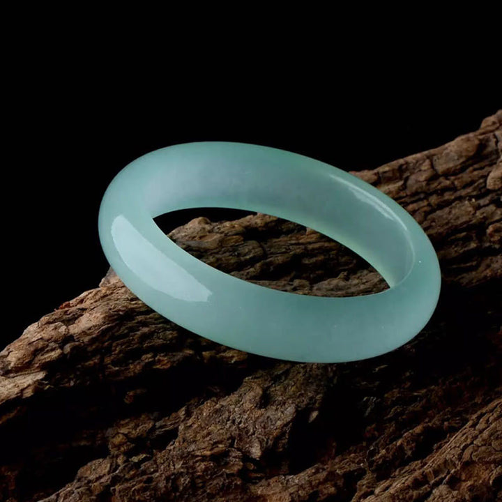 Buddha Stones, natürlicher Jade-Armreif, Glück, Heilung, Wohlstand - Hellcyan - 60-62 mm - image 9