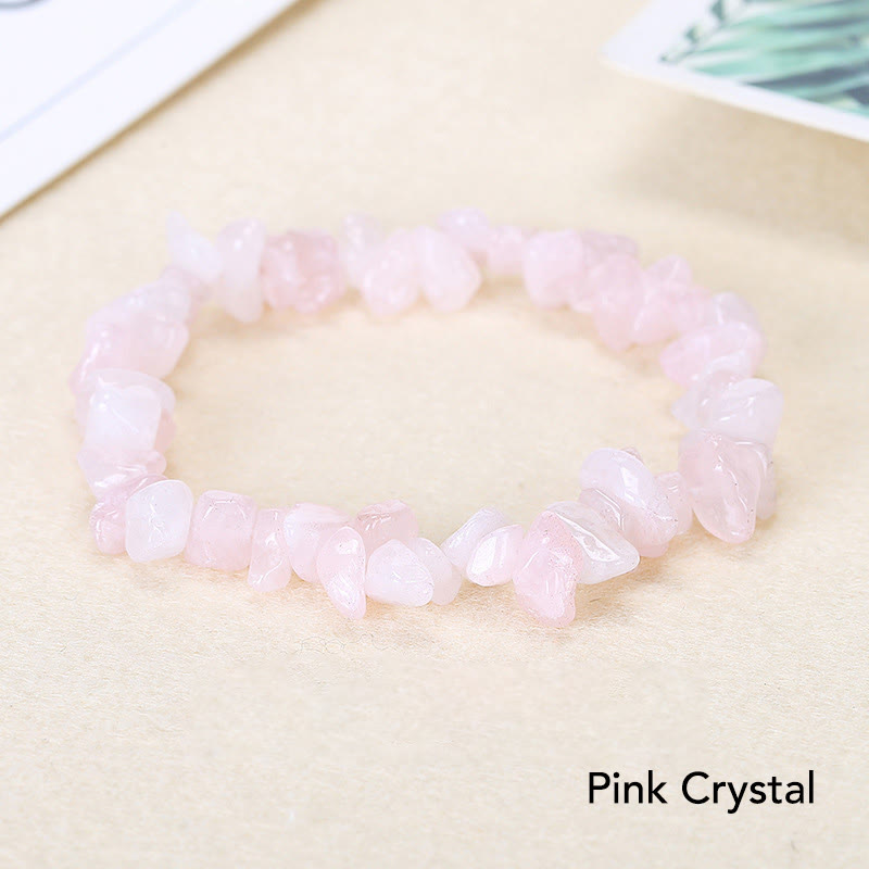 Armband aus natürlich geformtem, unregelmäßig geformtem Kristallstein – wohltuende Wärme - Rosa Kristall (Handgelenkumfang: 15-16 cm) - image 2