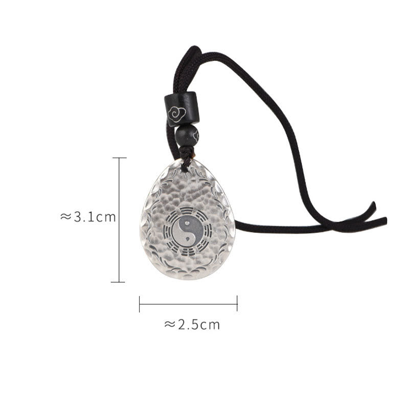 Buddha Stones Vintage 999 Sterling Silber Yin Yang Bagua Wassertropfen Design Balance Harmonie Halskette Anhänger - image 19