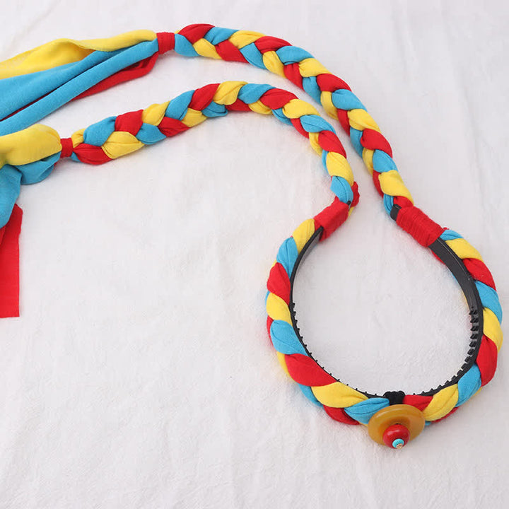 Tibetische bunte Quastenperlen Haarschmuck Haarschmuck - Gelb - Runde Perle - image 14