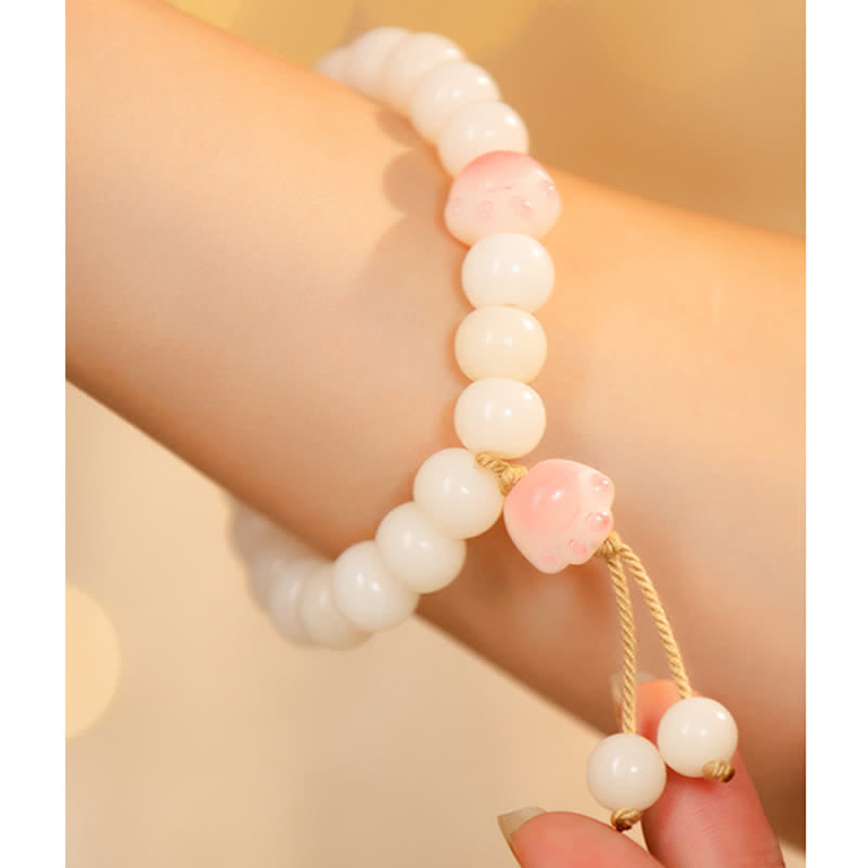 Buddha Stones Natural Bodhi Seed Lovely Paw Lucky Cat Paw Peace Armband - image 6