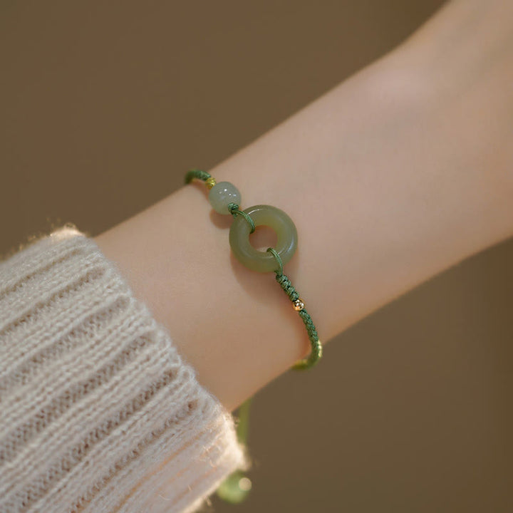 Buddha Stones Lotus Jade Friedensschnalle Perlen Glücksbringer Armband - Friedensschnalle - image 5