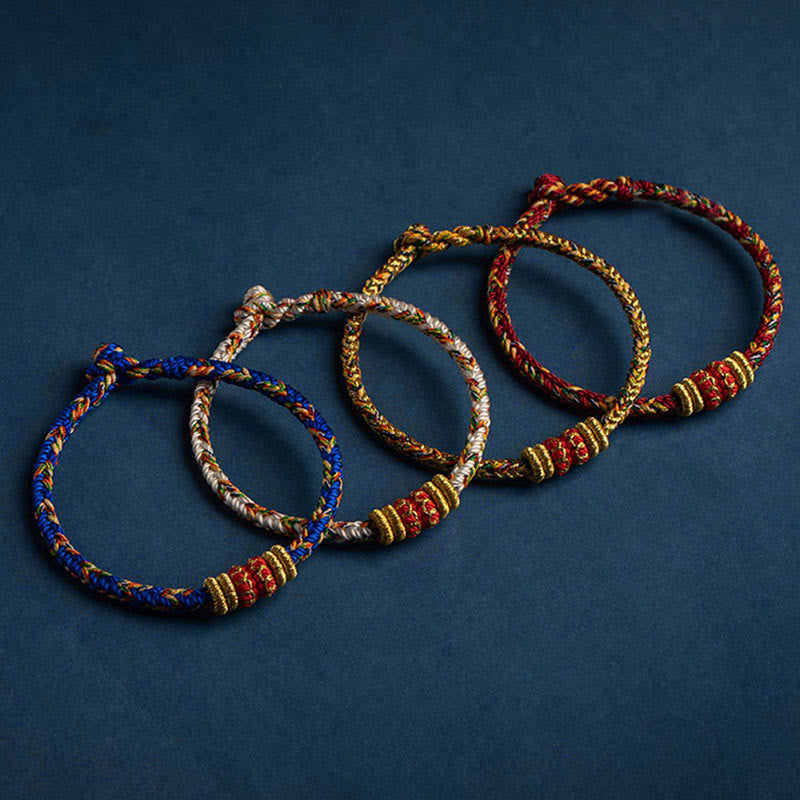 Handgefertigtes Armband aus geflochtenen Buddha Stones aus Tibet – Symbol für Glück und Stärke - image 1