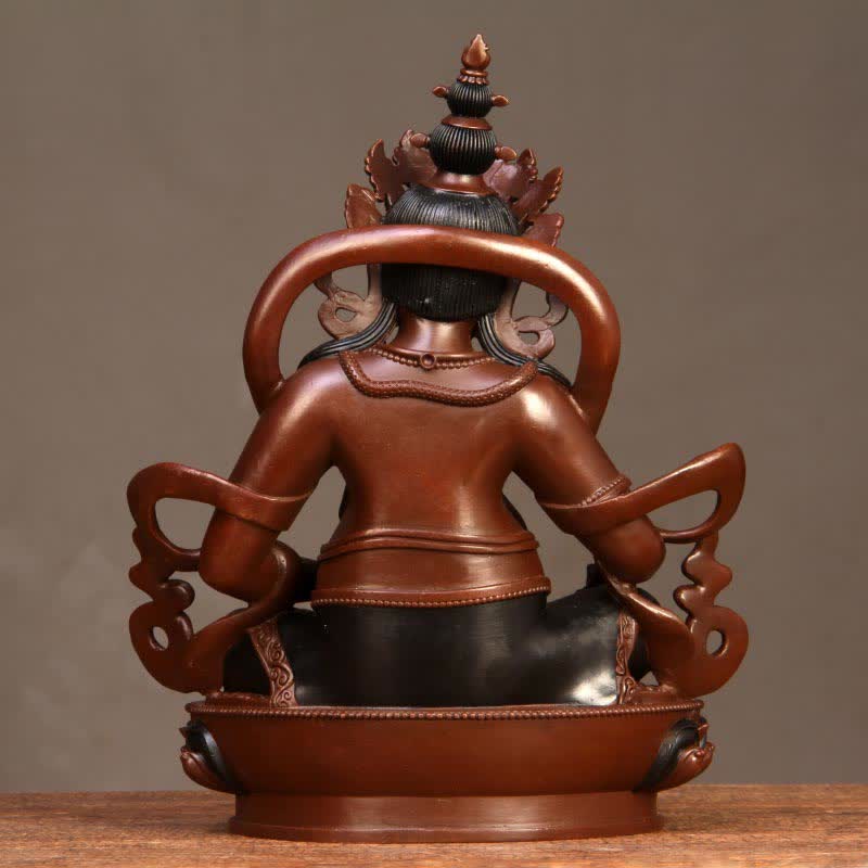 Gelbe Jambhala Bodhisattva Figur Mitgefühl Kupfer Statue Home Office Dekoration - image 12