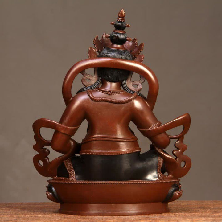 Gelbe Jambhala Bodhisattva Figur Mitgefühl Kupfer Statue Home Office Dekoration - image 12