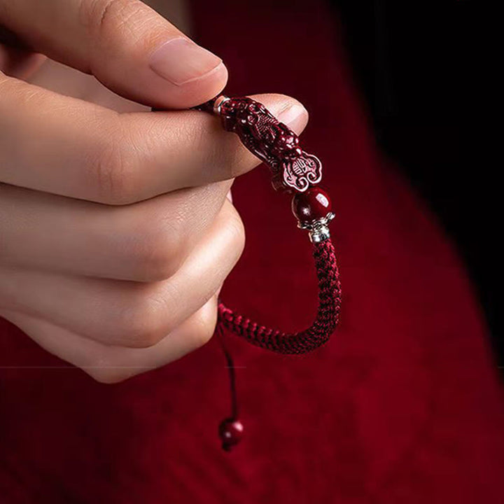 Buddha Stones Handgefertigtes PiXiu Cinnabar Wealth Luck geflochtenes Armband - image 18