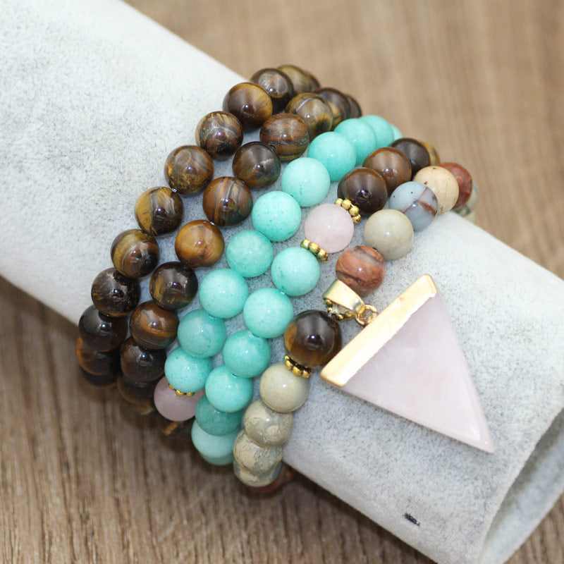 Buddha Stones 108 Perlen Naturstein Tigerauge Mala Heilarmband - image 2
