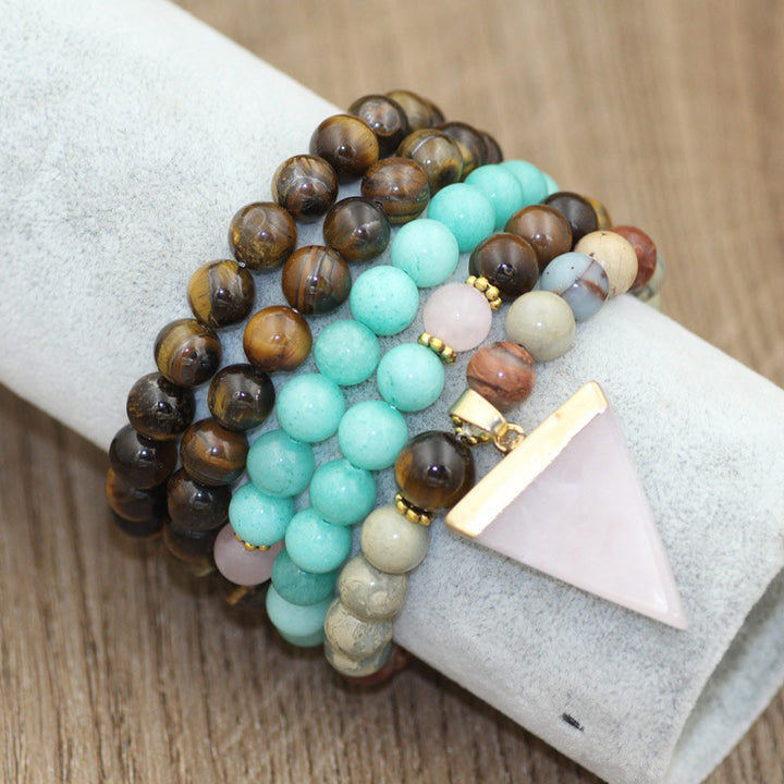Buddha Stones 108 Perlen Naturstein Tigerauge Mala Heilarmband - image 2