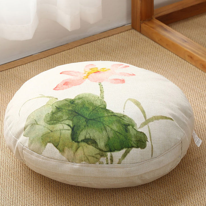 Lotus einfaches Muster Leinen Meditation Sitzkissen Home Wohnzimmer Dekoration - Abnehmbar - 40 cm * 10 cm - Elfenbein - image 31