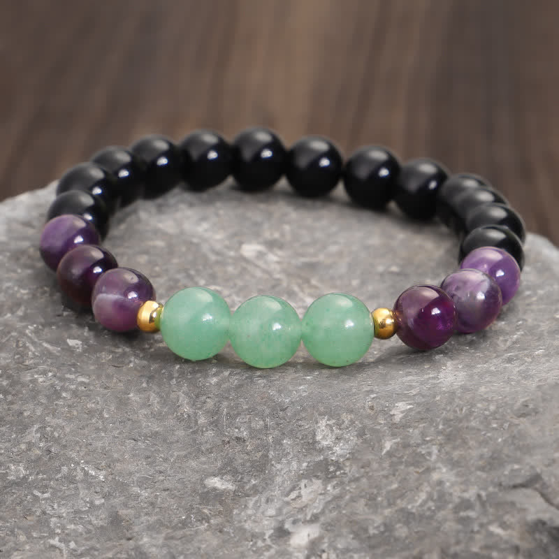 Buddha Stones 108 Mala-Perlen, Amethyst, grüner Aventurin, Lotus, Meditationsarmband - image 4