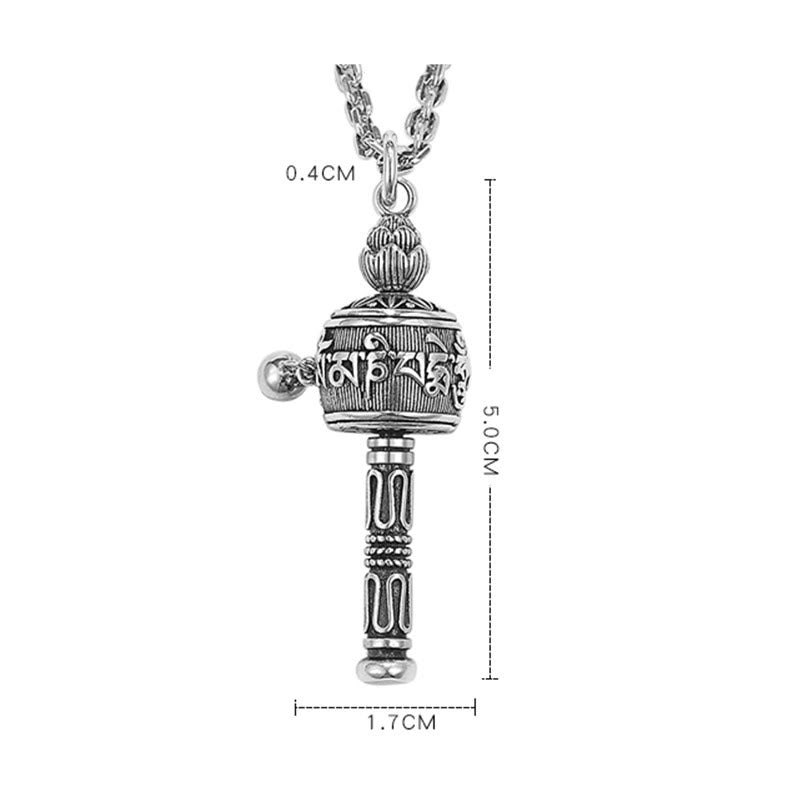 Buddha Stones, tibetische Om-Mani-Padme-Hum-Gebetsmühle, Lotus-Weisheit, drehbarer Halsketten-Anhänger - image 14