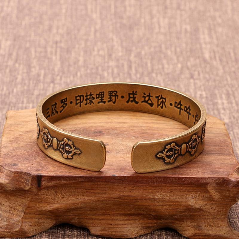 Buddha Stones tibetischen Mahāpratisarā Mantra Sanskrit Kupfer Messing Heilung Armband Armreif