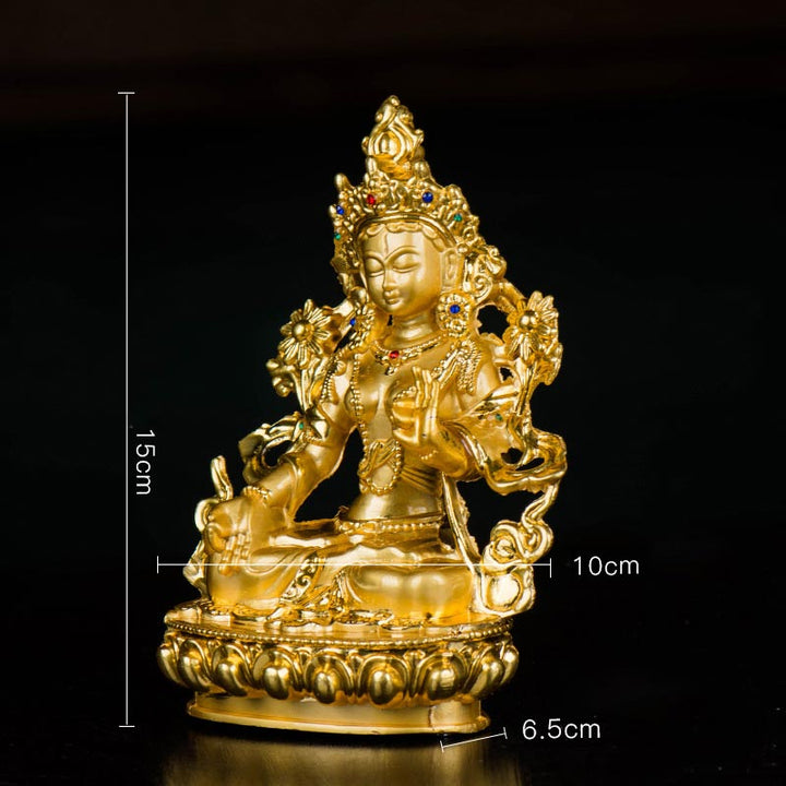 Bodhisattva Weiß Tara Hope Protection vergoldete Statuendekoration - image 14