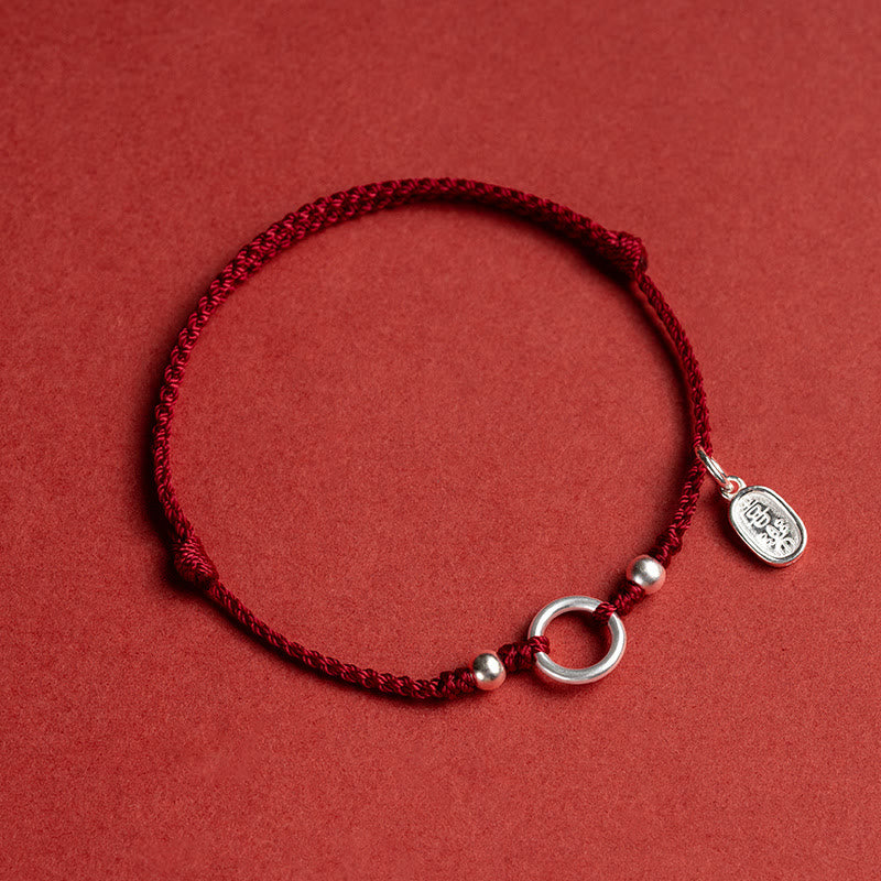 Armband mit Buddha Stonesn, 925er-Sterlingsilber, Glück, Glück, Frieden, Freude, Lotus, Frieden, Schnalle, rote Schnur - Dunkelrot (Handgelenkumfang 15-18 cm) - Frieden und Freude - image 10