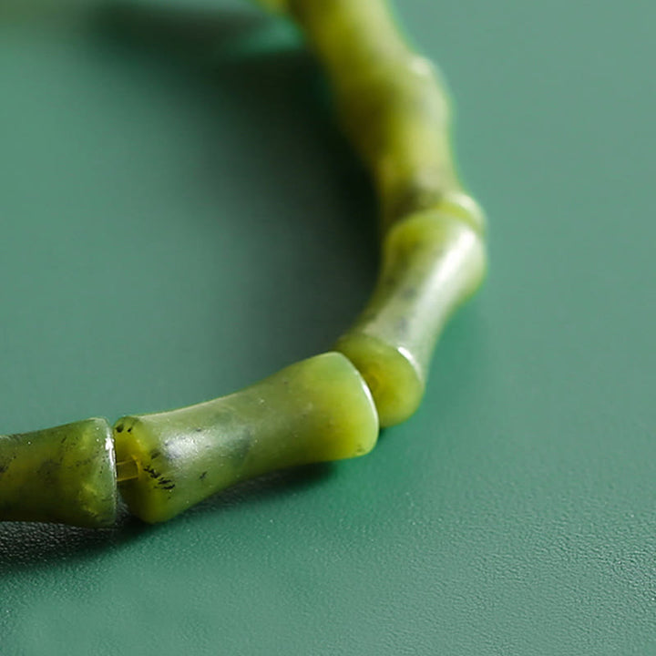 Buddha Stones, grünes Bambus-Jade-Muster, Glücks- und Fülle-Armband - image 5