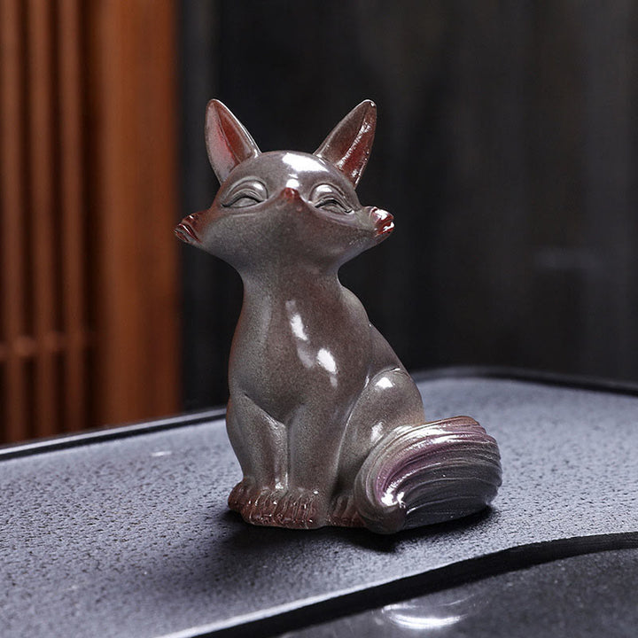 Buddha Stones, Farbwechsel, kleiner süßer Fuchs, Teehaustier, Kunstharz, Heimfigur, Dekoration - image 5