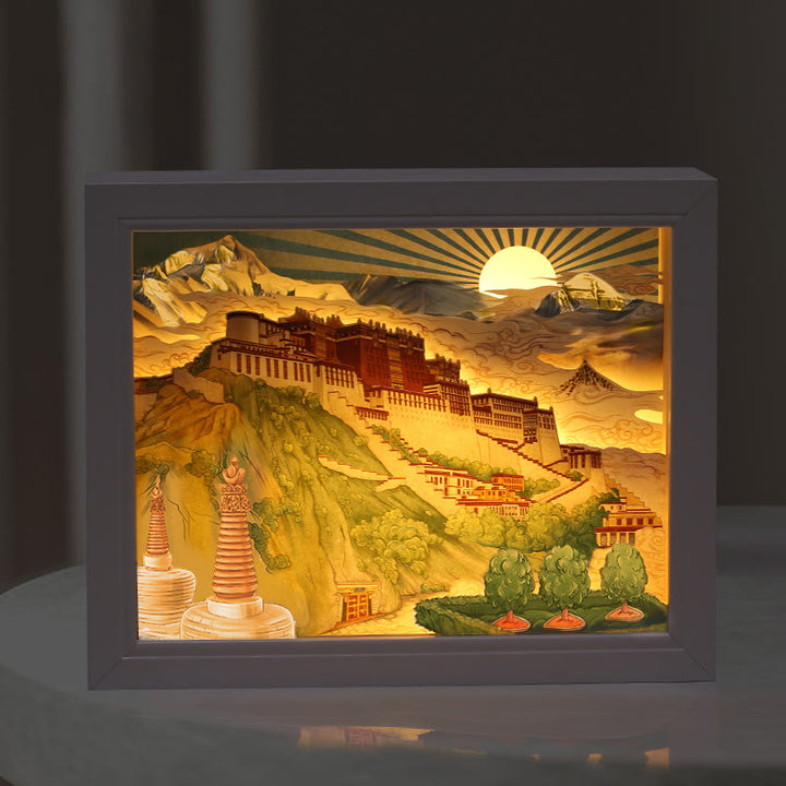 Tibet Potala Palast Papier LED Schnitzlampe Kunst Nachtlichter Kreative LED Tischlampe - image 11