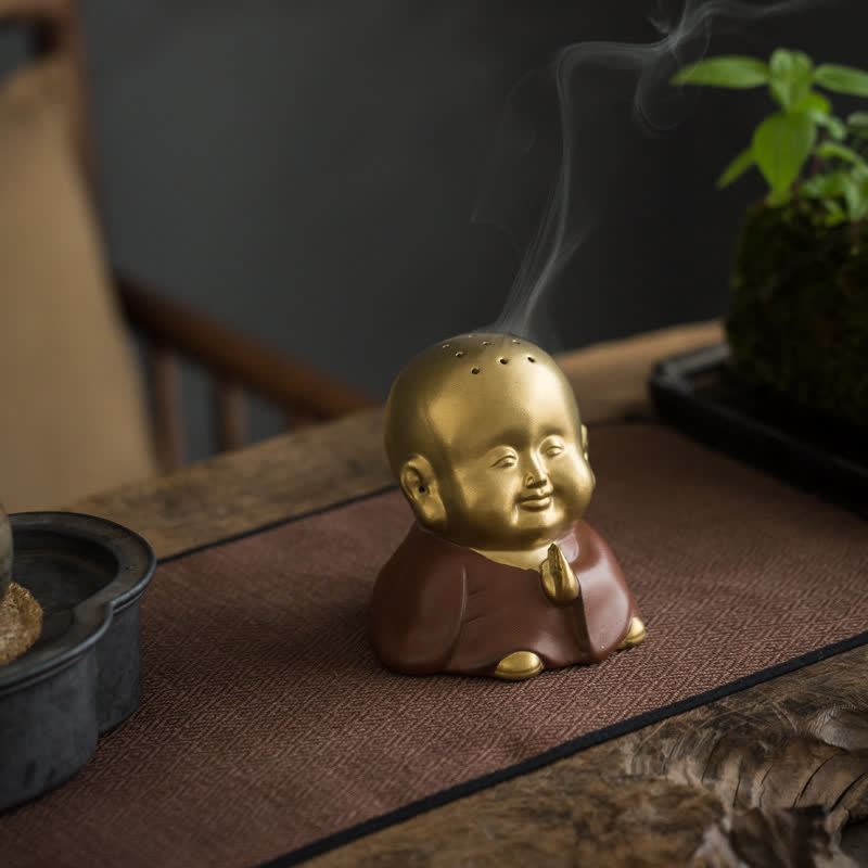 Kleiner Buddha, lachender Buddha, Keramik-Räuchergefäß - Kleiner Buddha - image 0