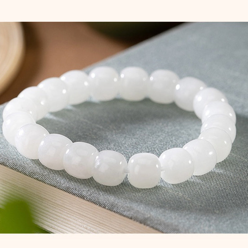 Buddha Stones Hetian Weiß Jade Glücks-Segen-Armband - image 6