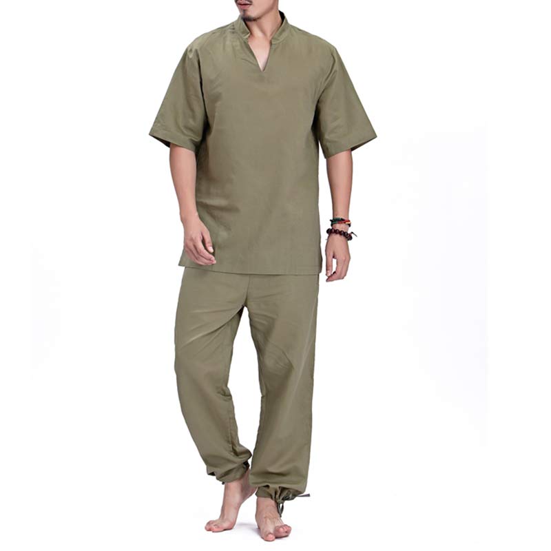 Buddha Stones, Meditation, Gebet, spirituelle Zen-Praxis, Yoga-Kleidung, Herren-Set - Grün - US/ UK/AU44，EU54 (3XL) - image 3